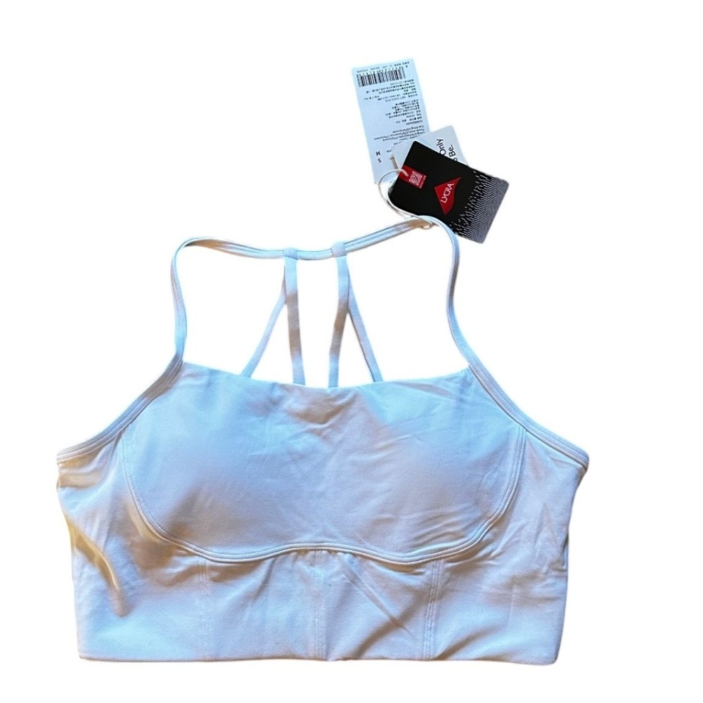 Yvette White Multi-Strap Racerback Sports Bra Lycra Womens Small
